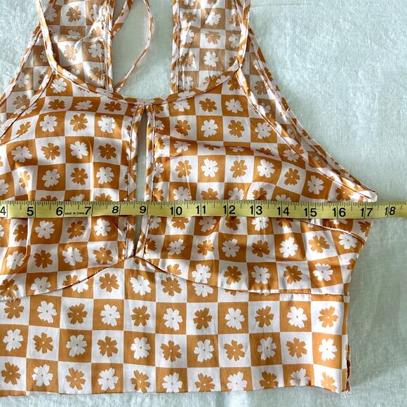 Altar'd State Floral Checkered Crop Top - Picture 5 of 8